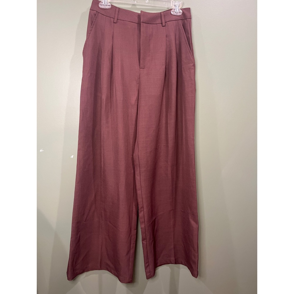 Anewsta Womens High Waisted Extra Wide Leg Pleated Trousers Dark Brown L 8/10 - Picture 2 of 12